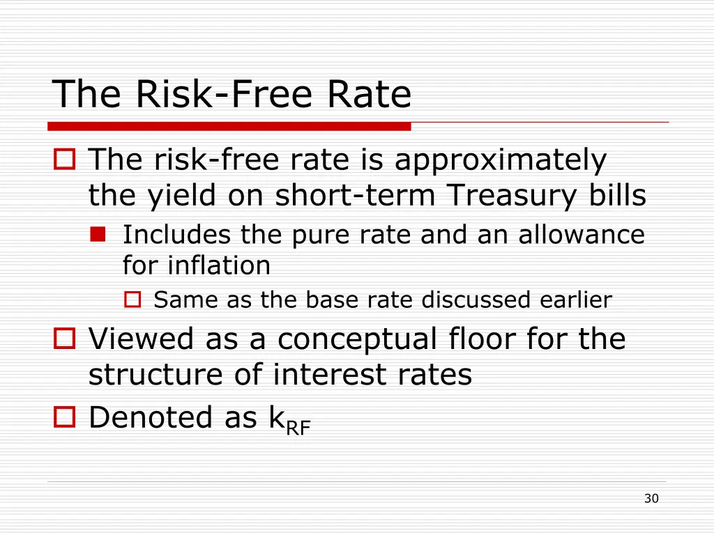 the risk free rate