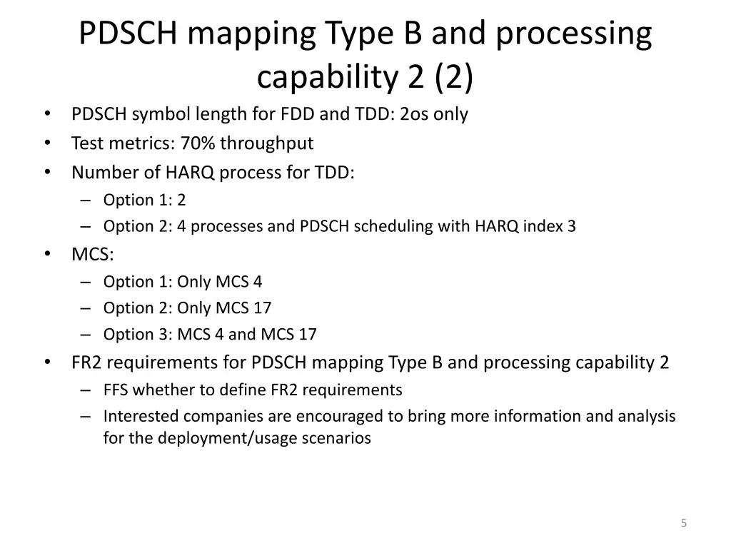 pdsch mapping type b and processing capability 1