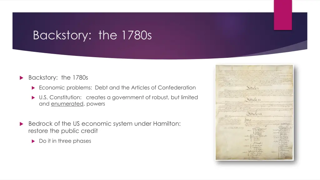 backstory the 1780s