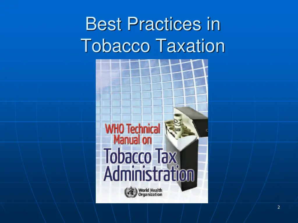best practices in tobacco taxation