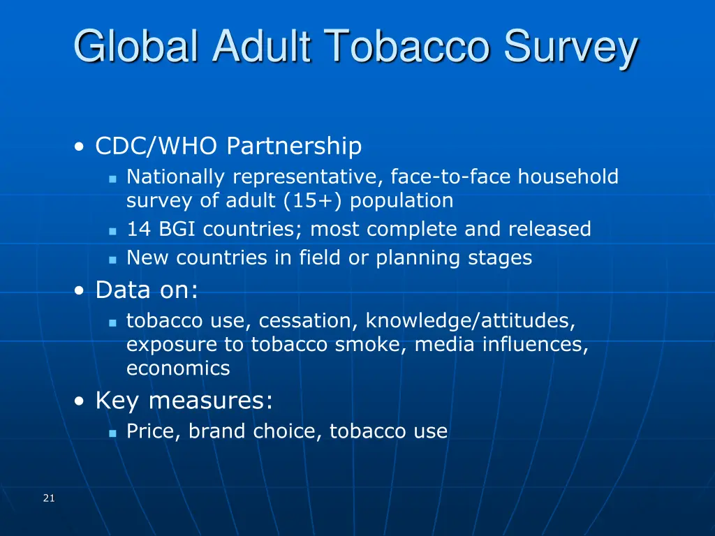 global adult tobacco survey