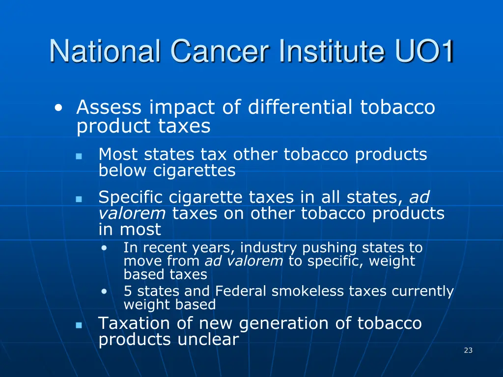 national cancer institute uo1