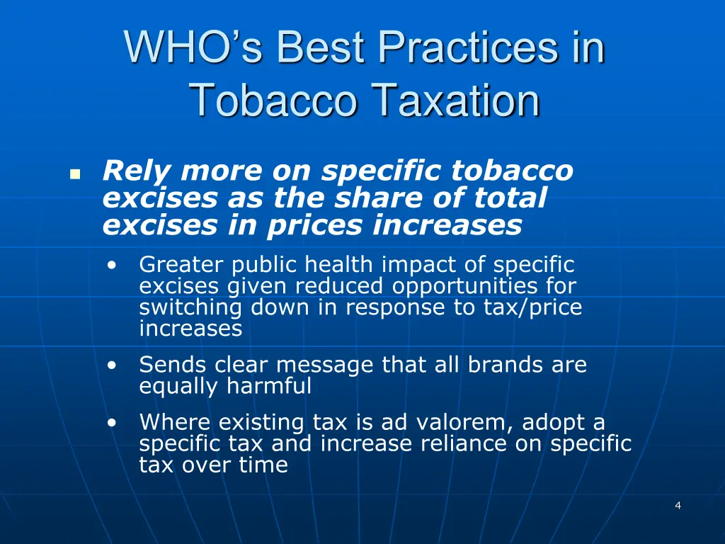 who s best practices in tobacco taxation 1