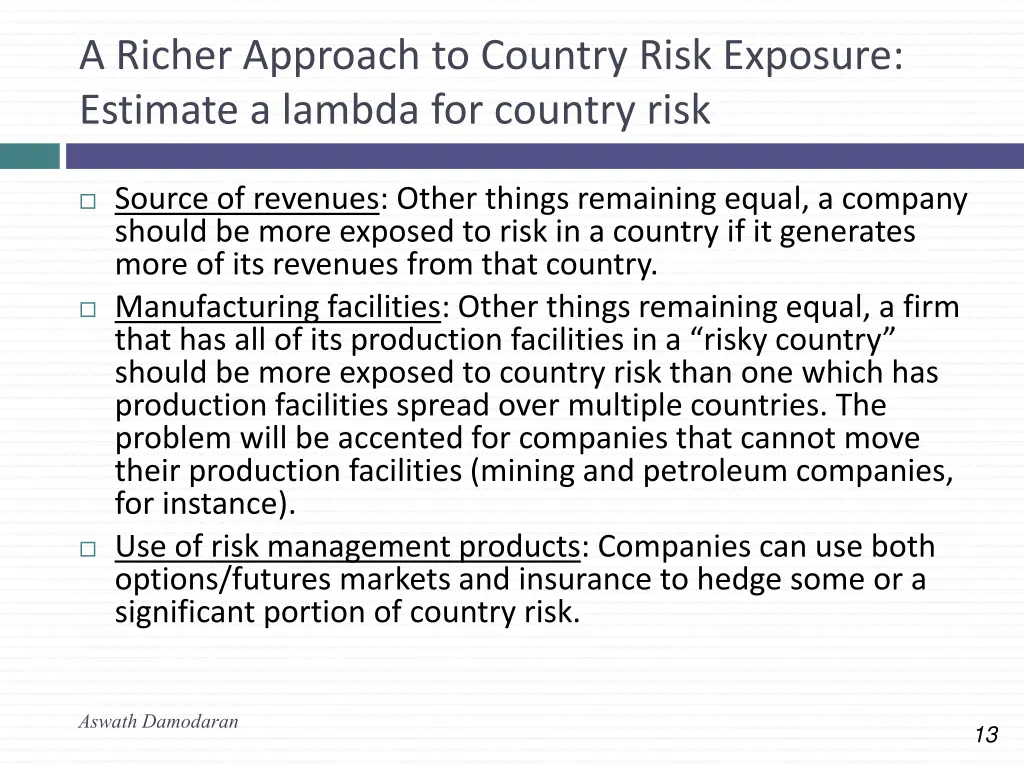 a richer approach to country risk exposure