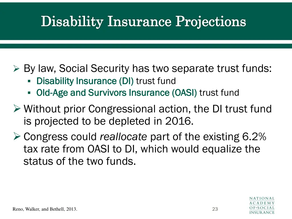 disability insurance projections