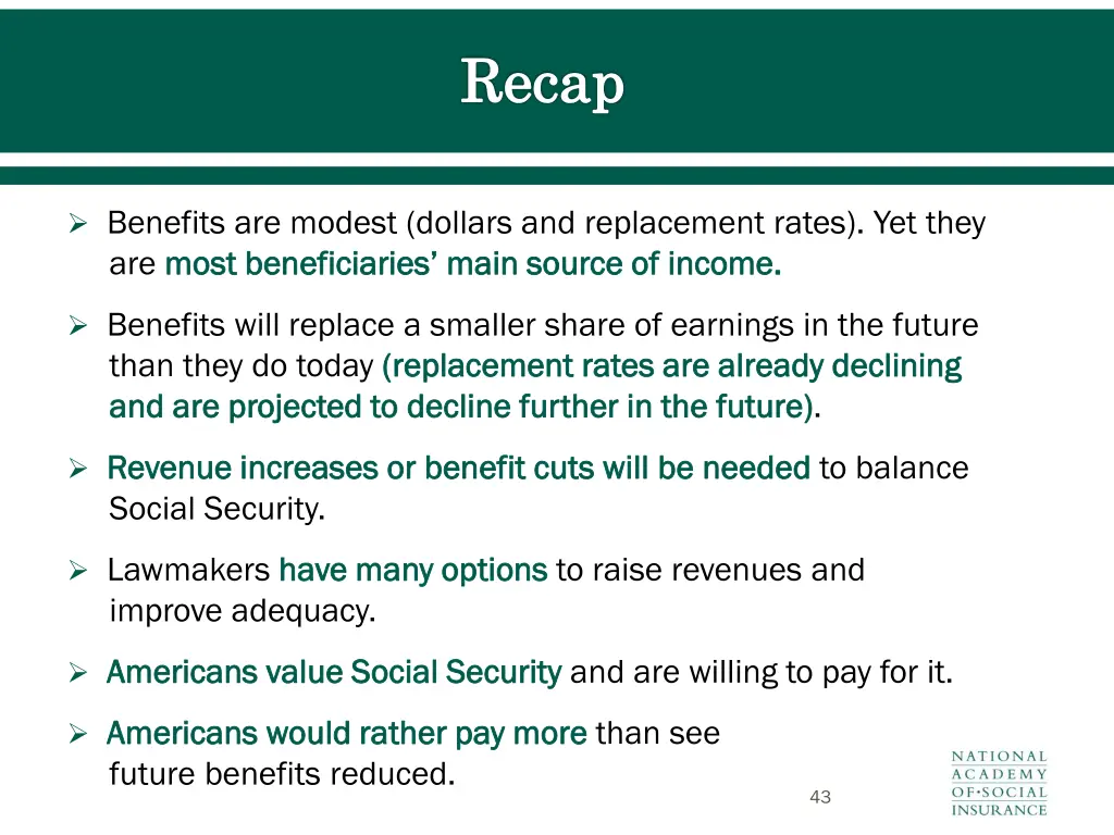 recap