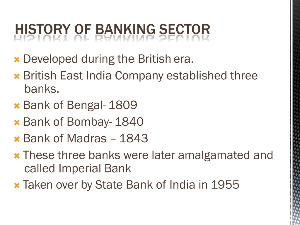 history of banking sector