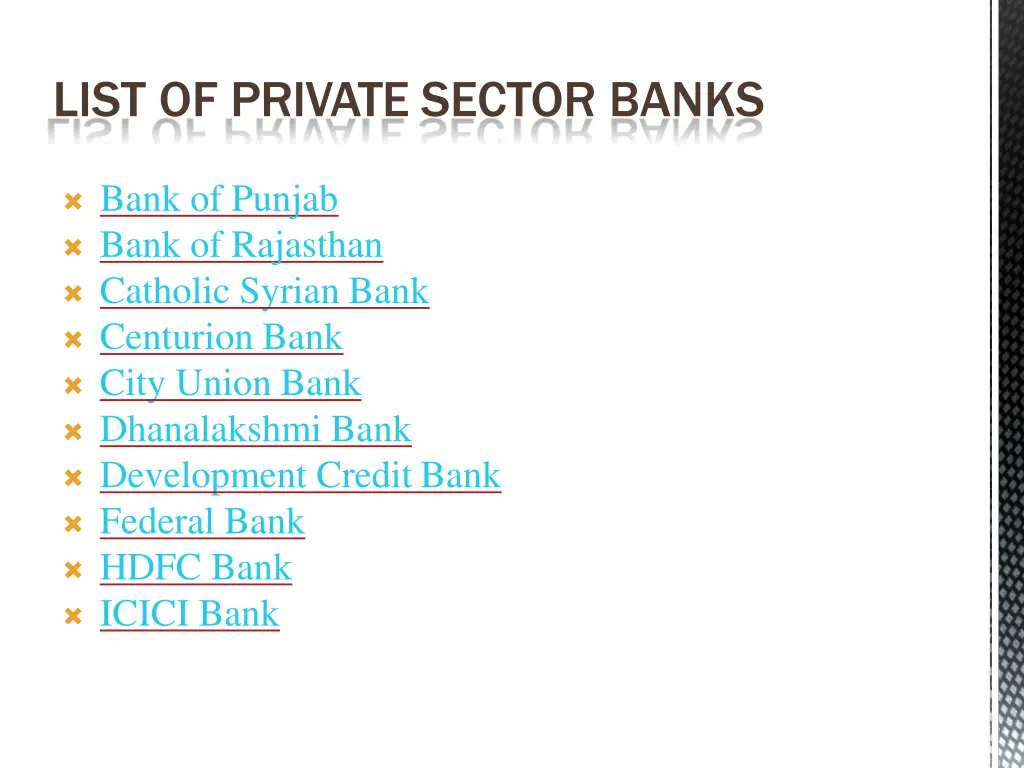 list of private sector banks