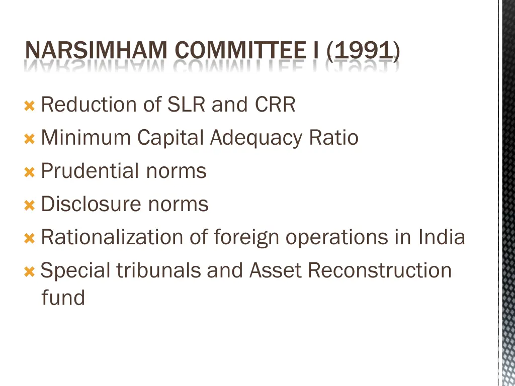 narsimham committee i 1991