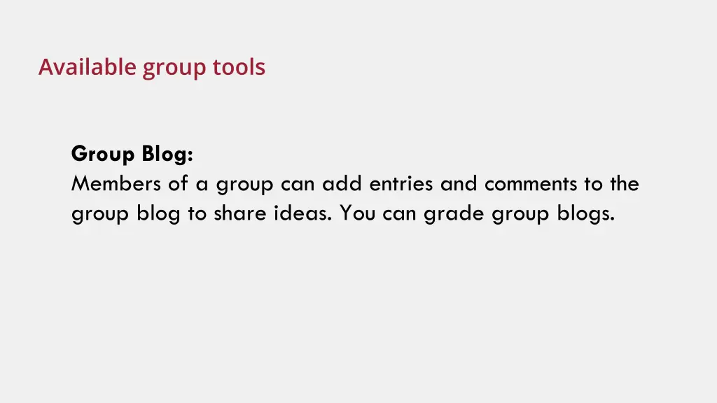 available group tools