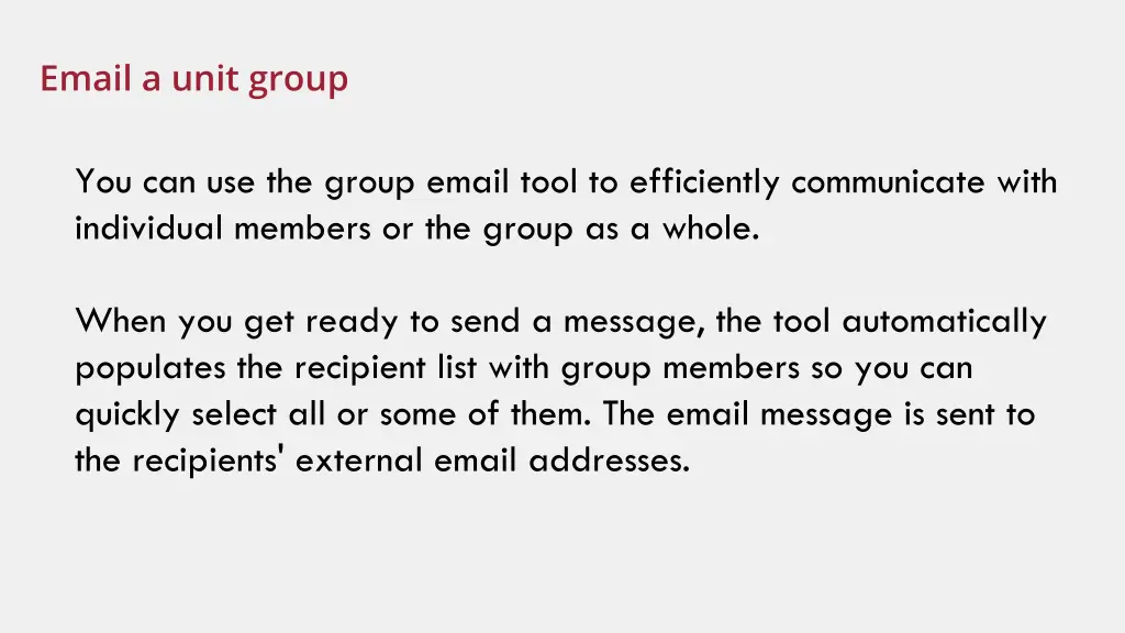 email a unit group
