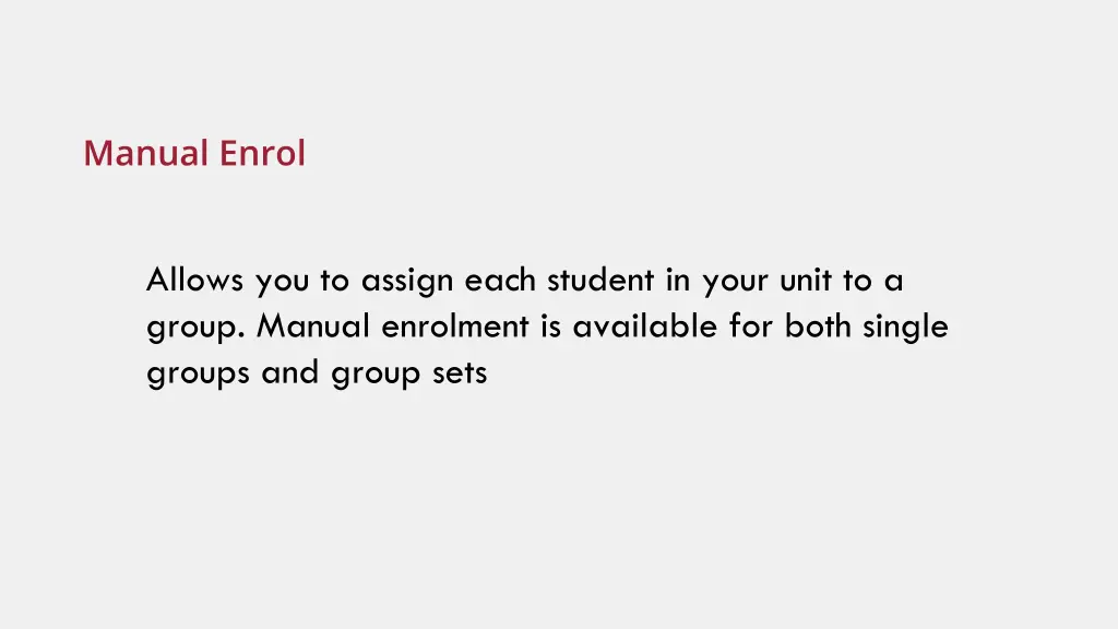 manual enrol