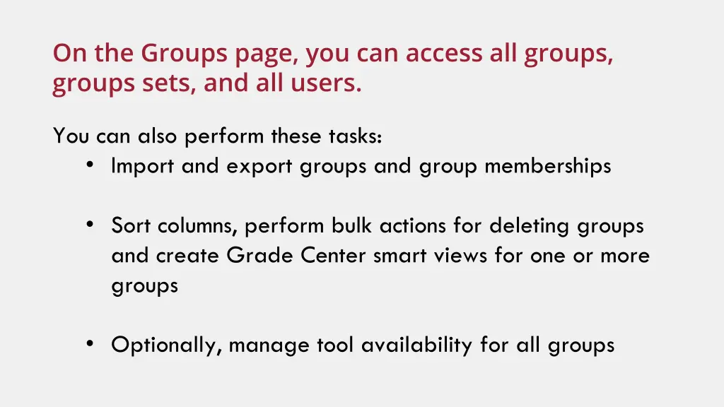 on the groups page you can access all groups