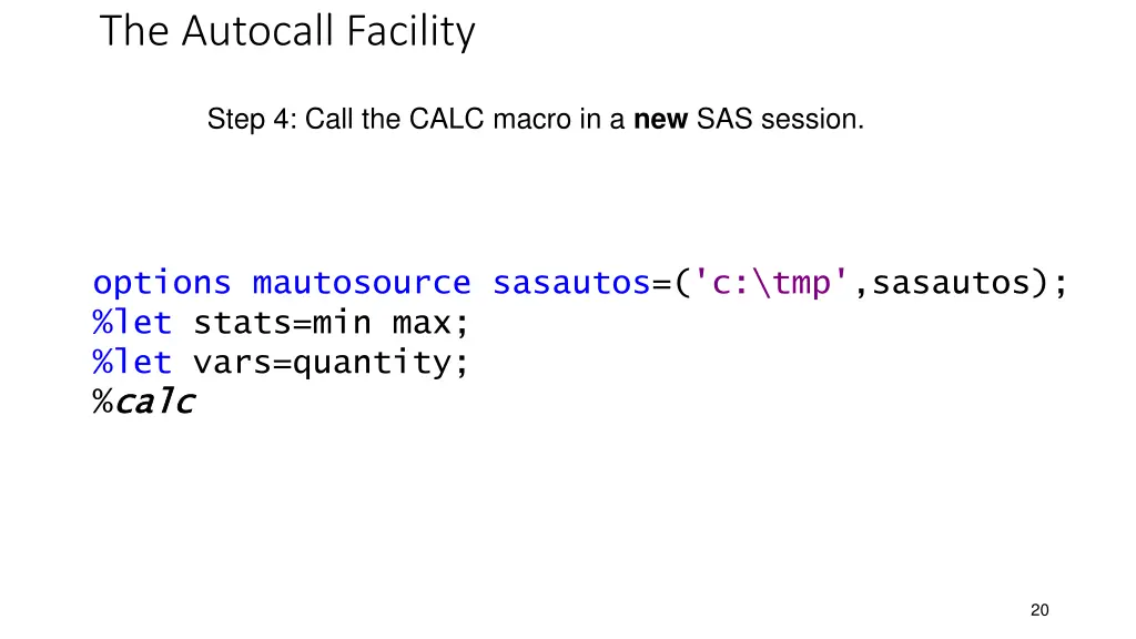 the autocall facility 3