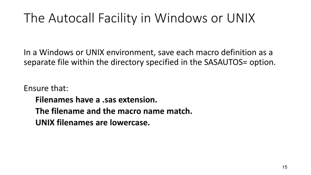 the autocall facility in windows or unix