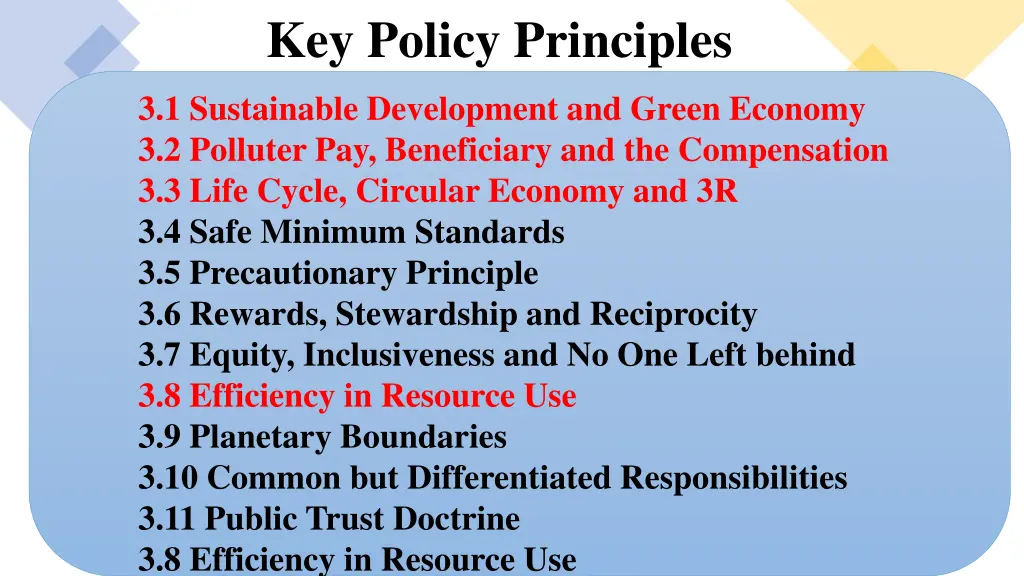 key policy principles