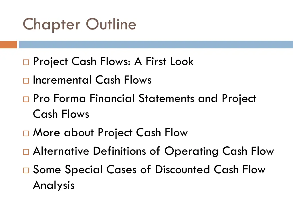 chapter outline