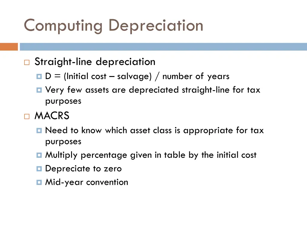 computing depreciation