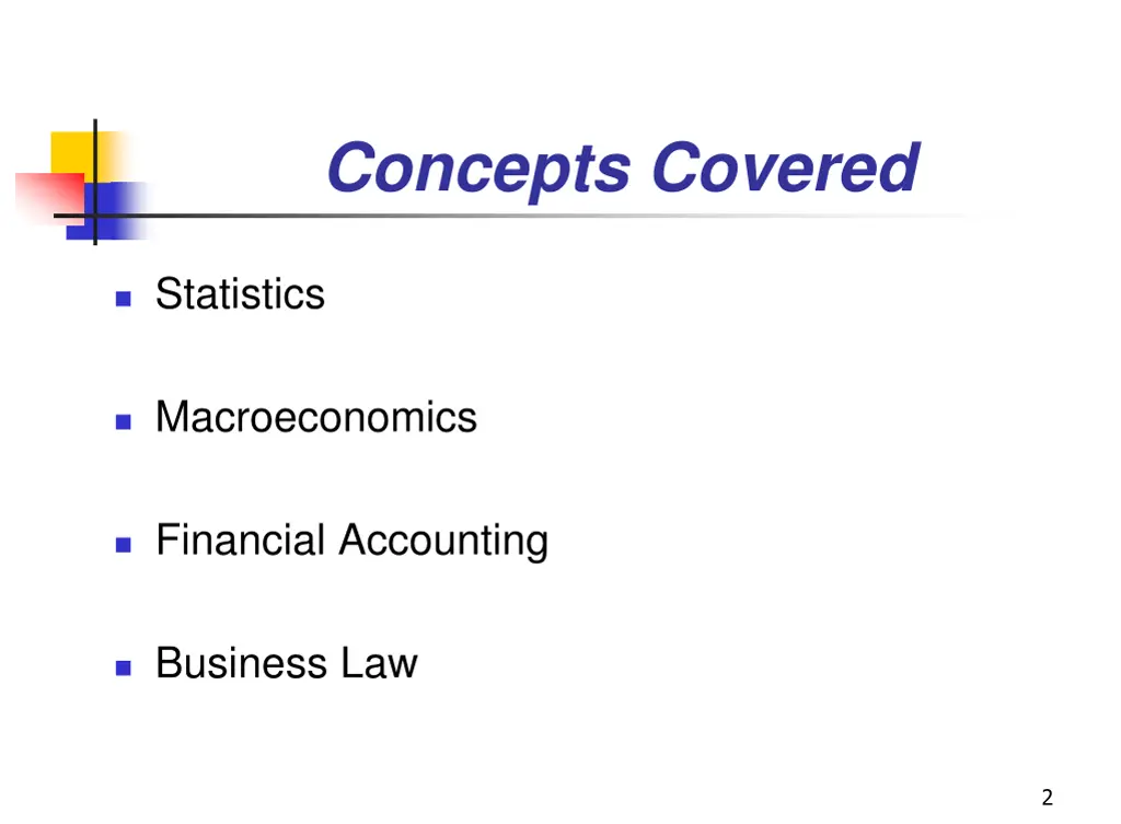 concepts covered