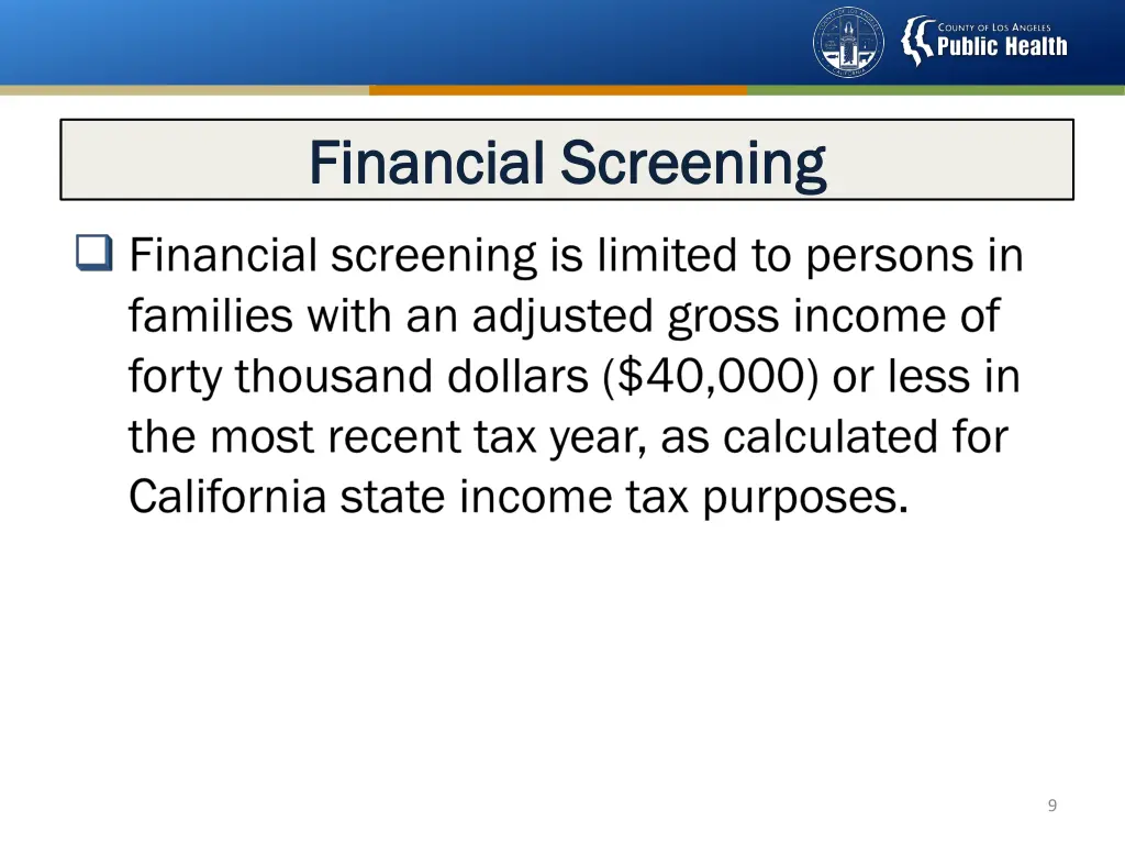 financial screening financial screening