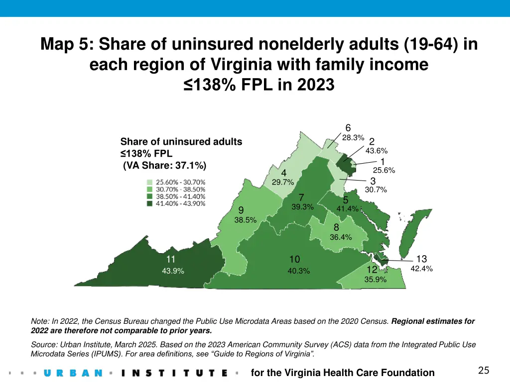 map 5 share of uninsured nonelderly adults