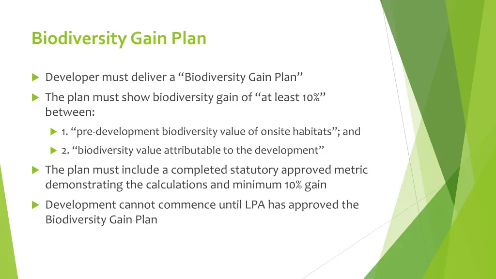 biodiversity gain plan