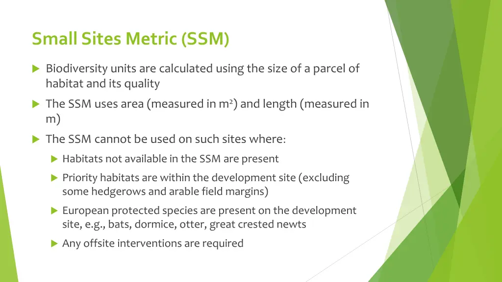 small sites metric ssm 1