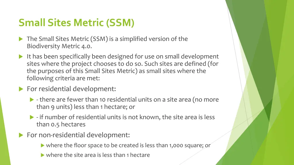 small sites metric ssm