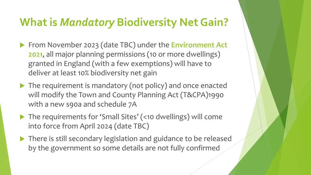what is mandatory biodiversity net gain