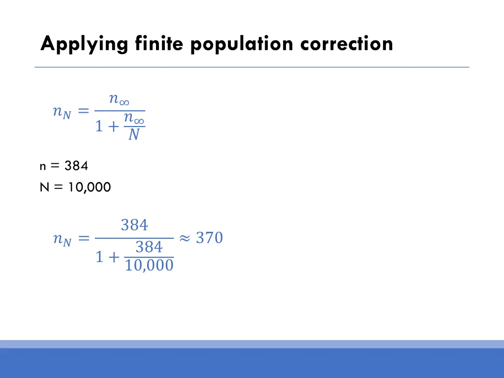 applying finite population correction