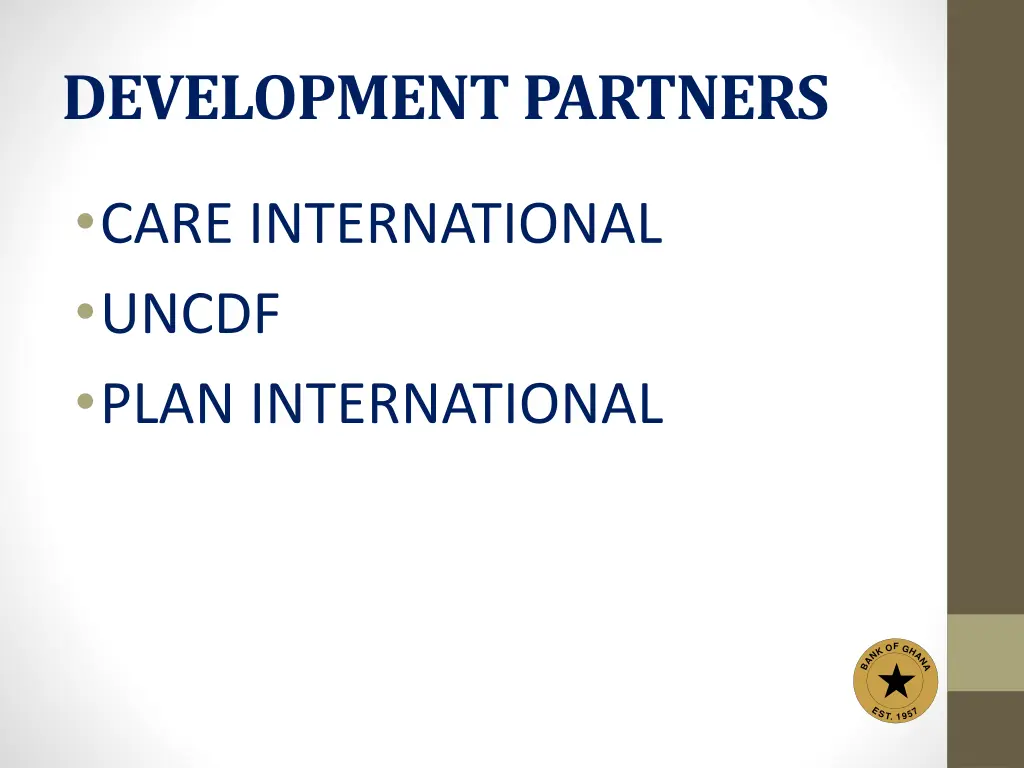 development partners