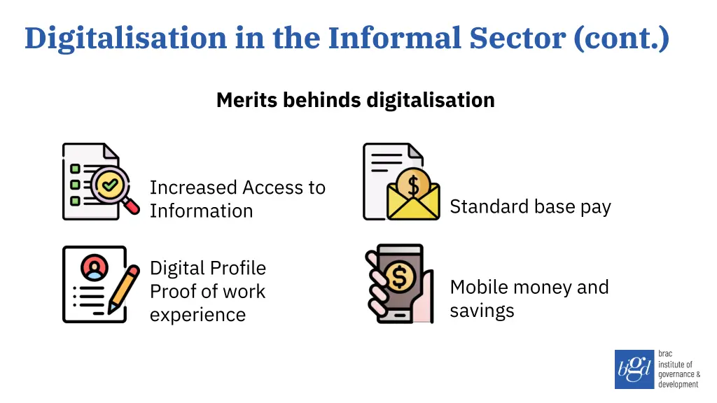 digitalisation in the informal sector cont