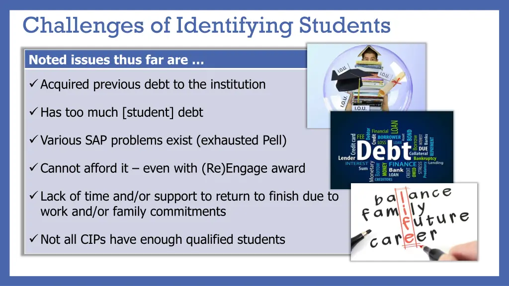 challenges of identifying students