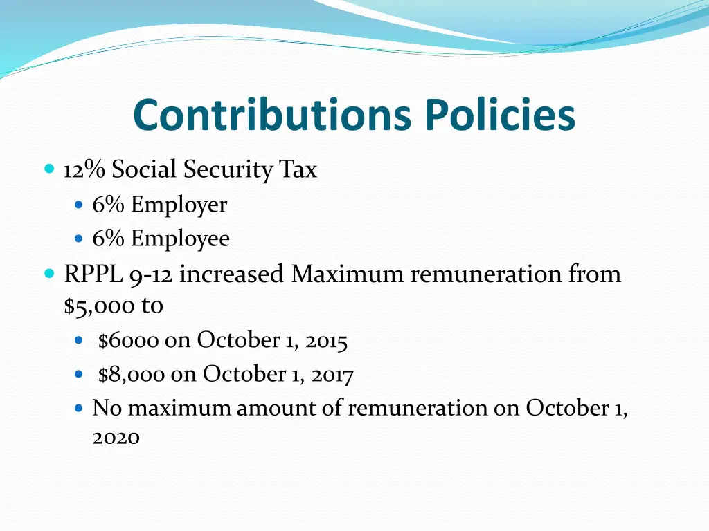 contributions policies