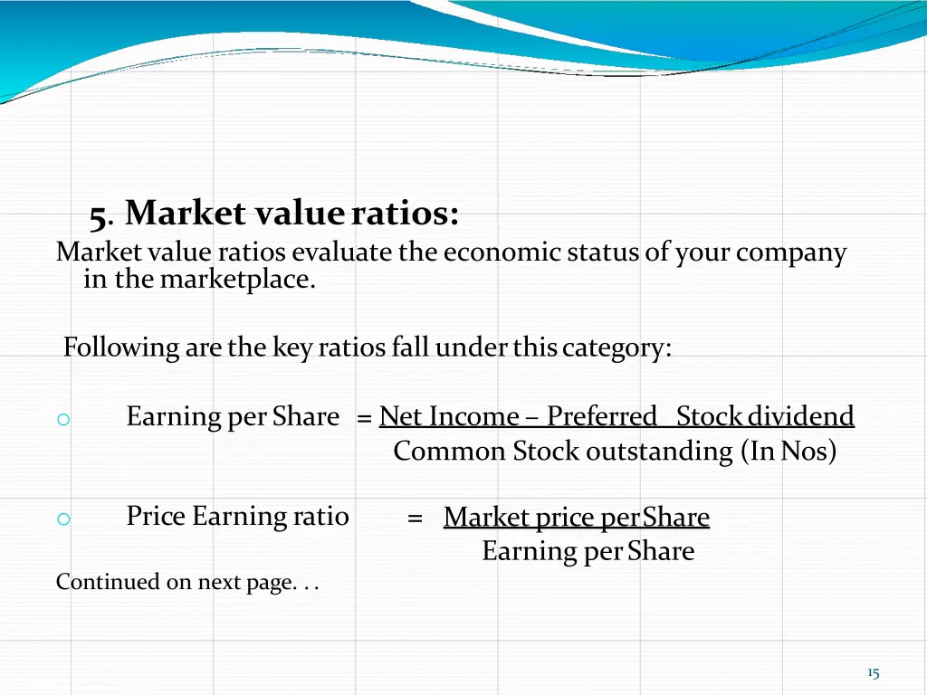 5 market valueratios marketvalue ratiosevaluate