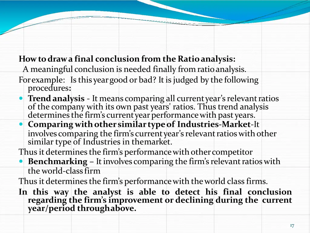 howtodrawafinal conclusionfromtheratioanalysis