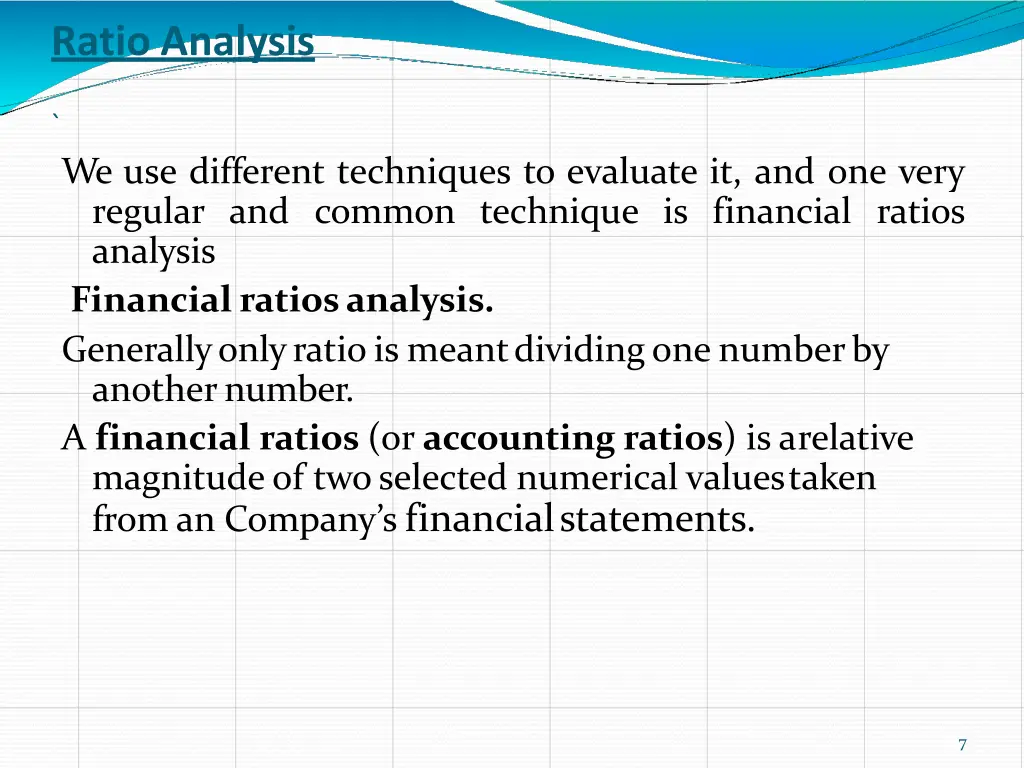 ratio analysis