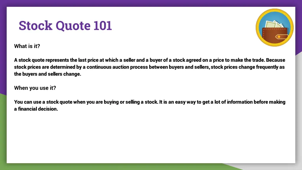 stock quote 101