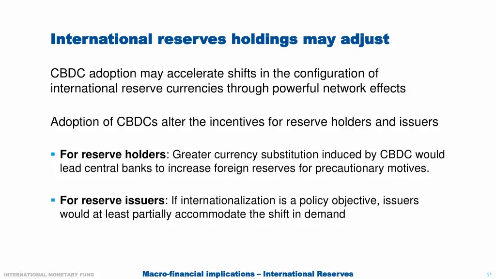 international reserves international reserves