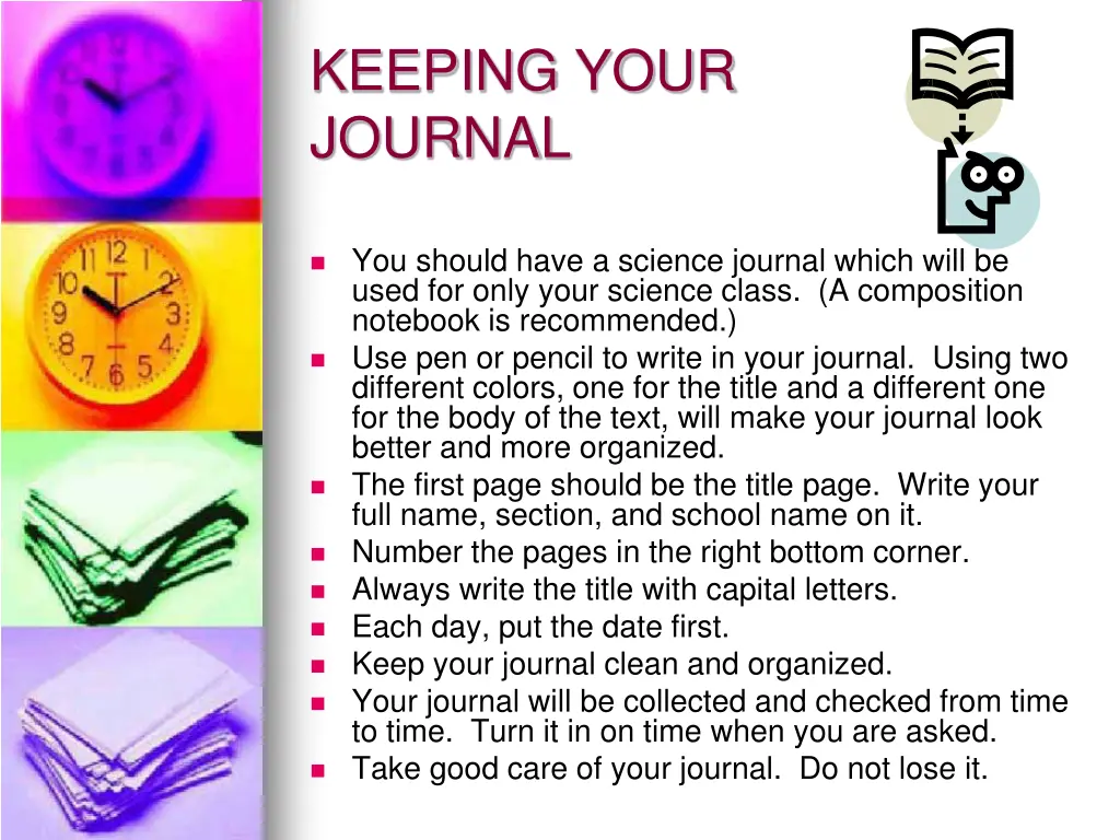 keeping your journal