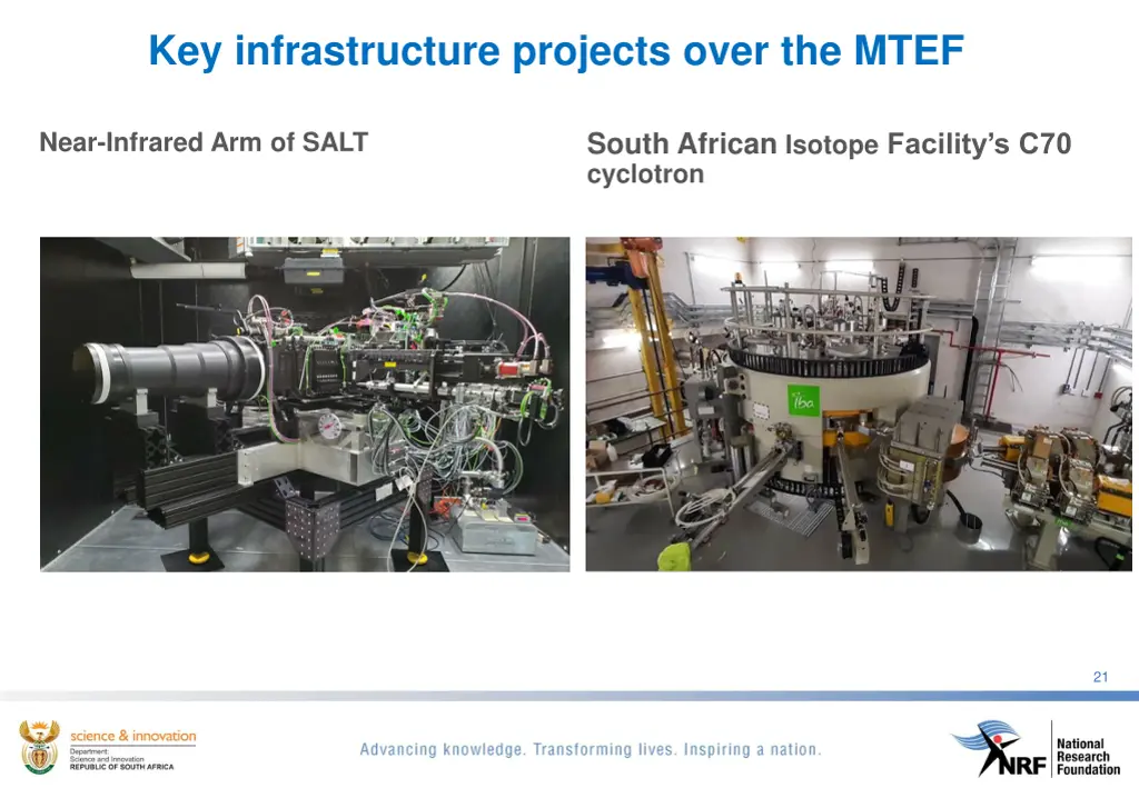 key infrastructure projects over the mtef