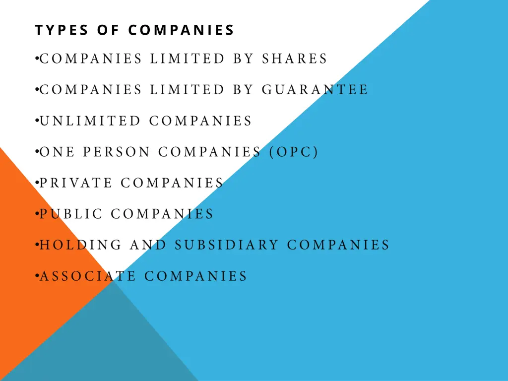 types of companies