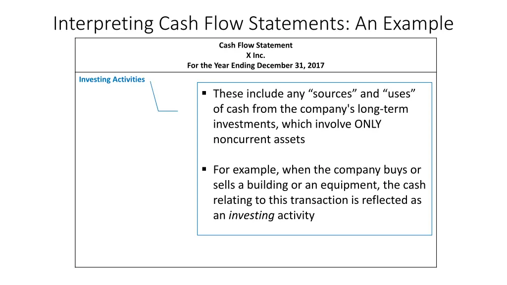 interpreting cash flow statements an example 11