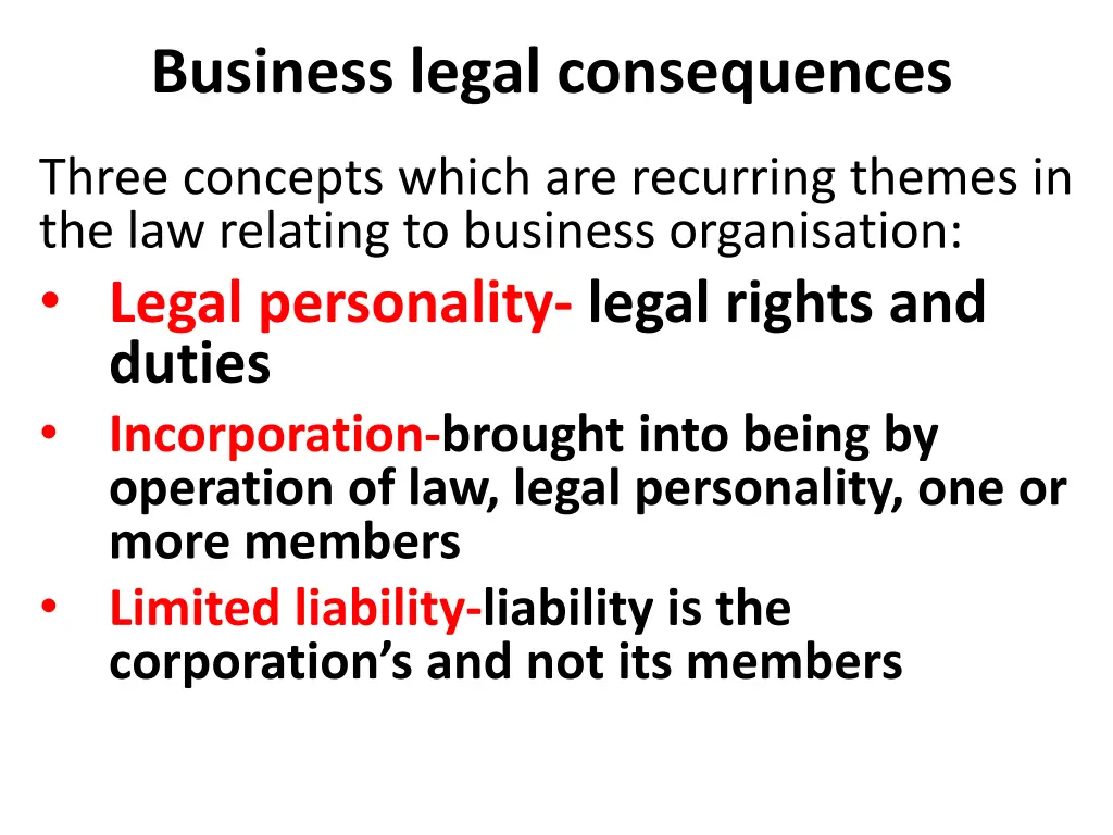 business legal consequences