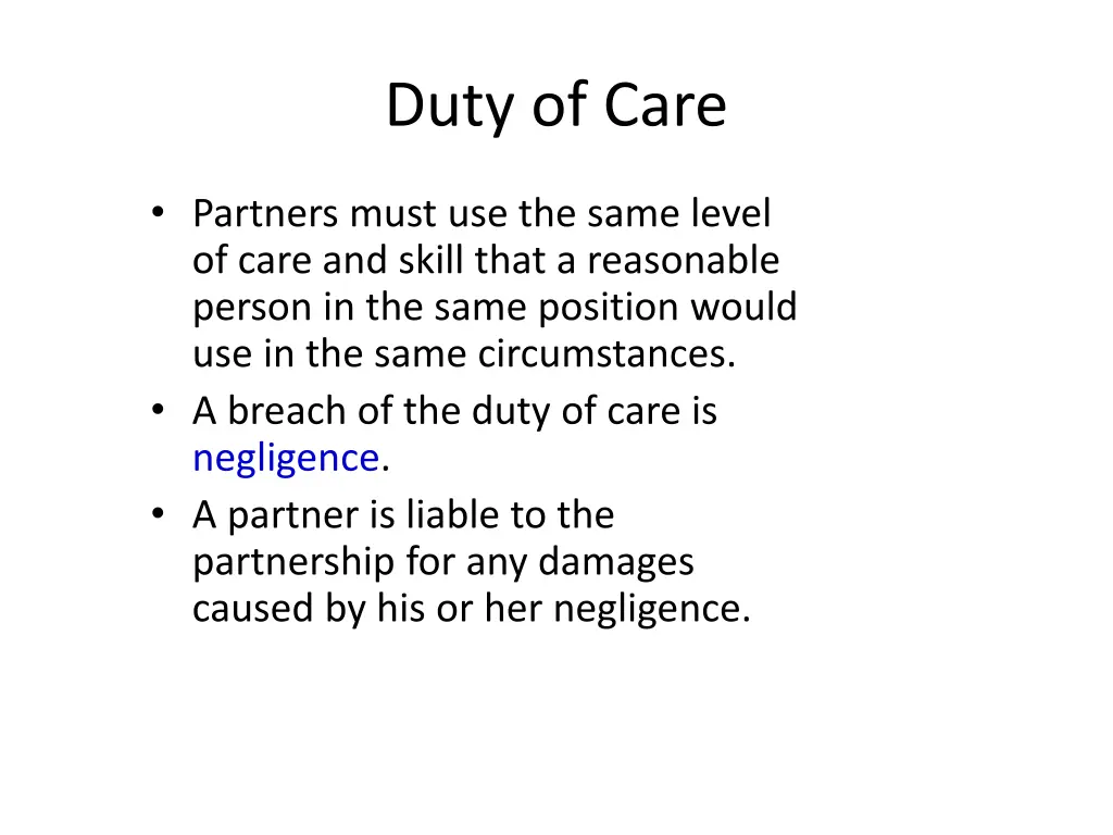 duty of care