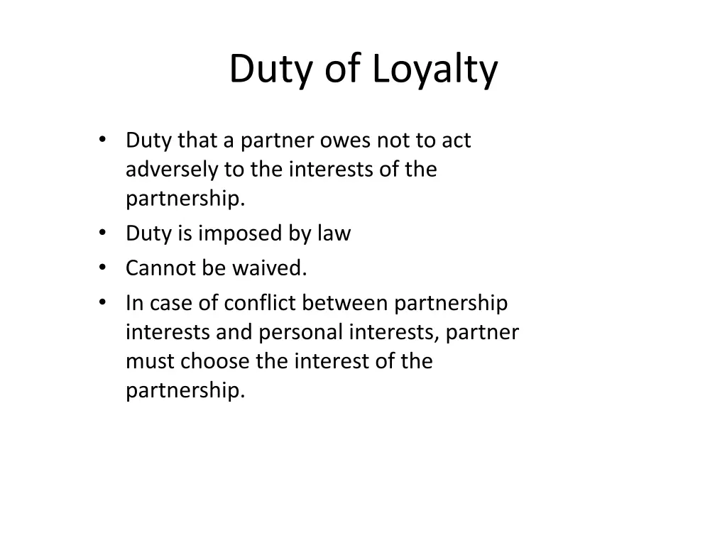duty of loyalty