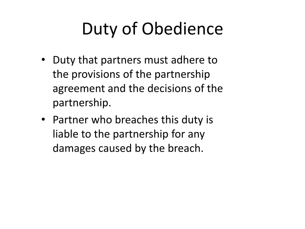 duty of obedience