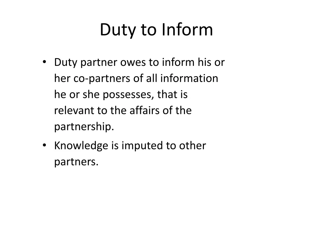 duty to inform