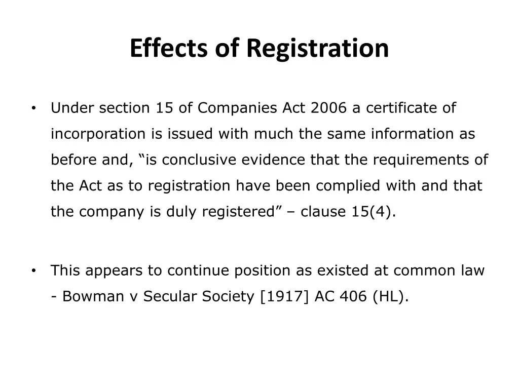 effects of registration