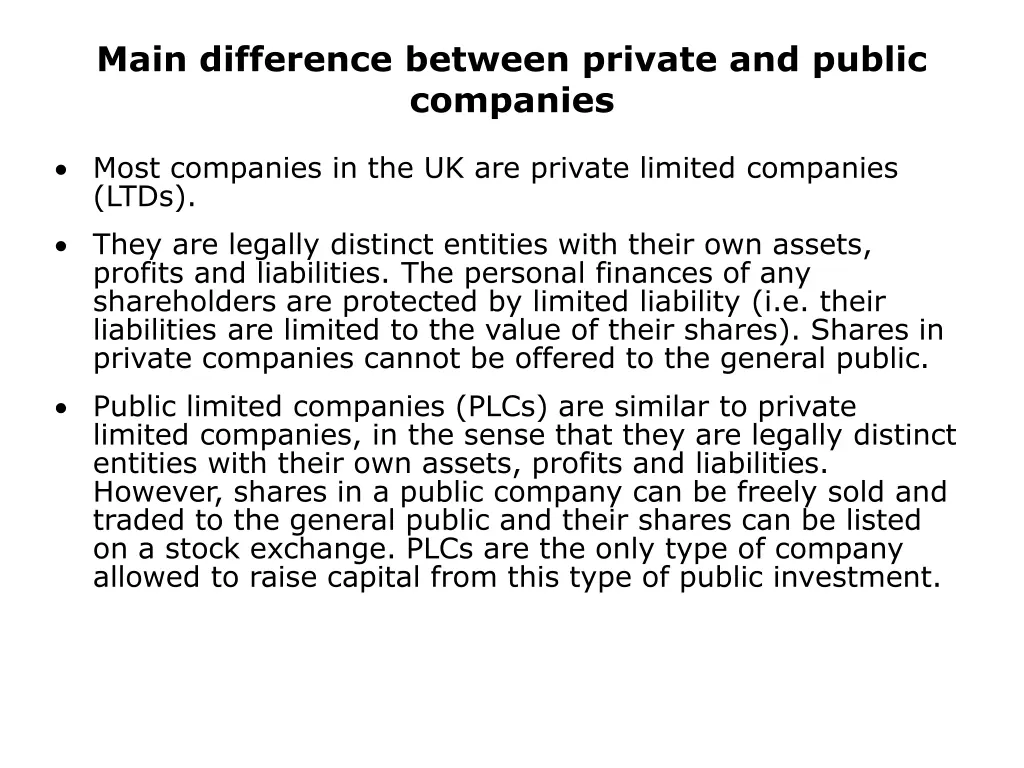 main difference between private and public